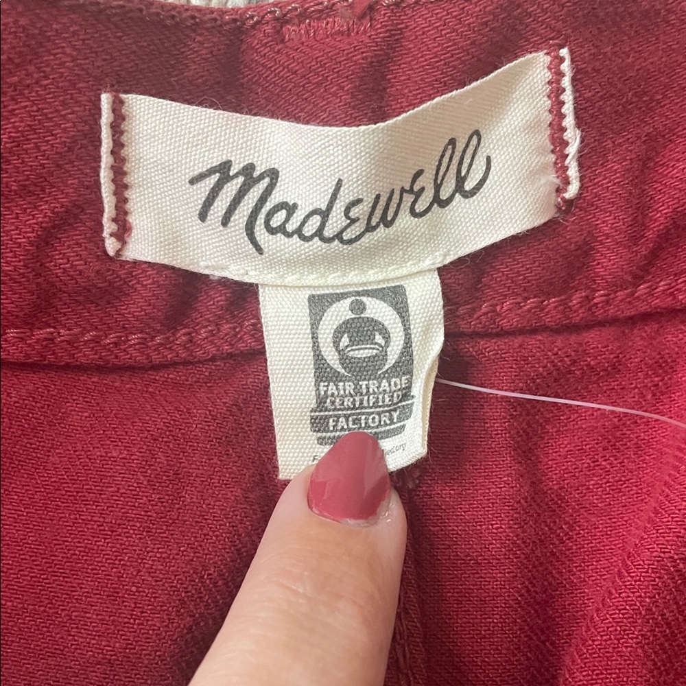 Madewell Women's Baggy Straight Leg Jeans- Crimson Red - Picture 3 of 6